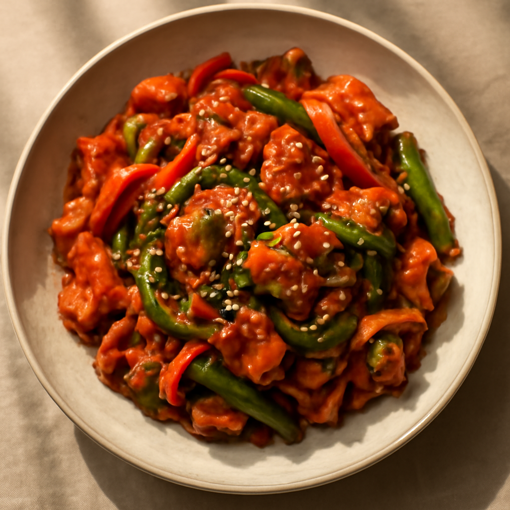 Korean Spicy Gochujang Chicken Stir-Fry