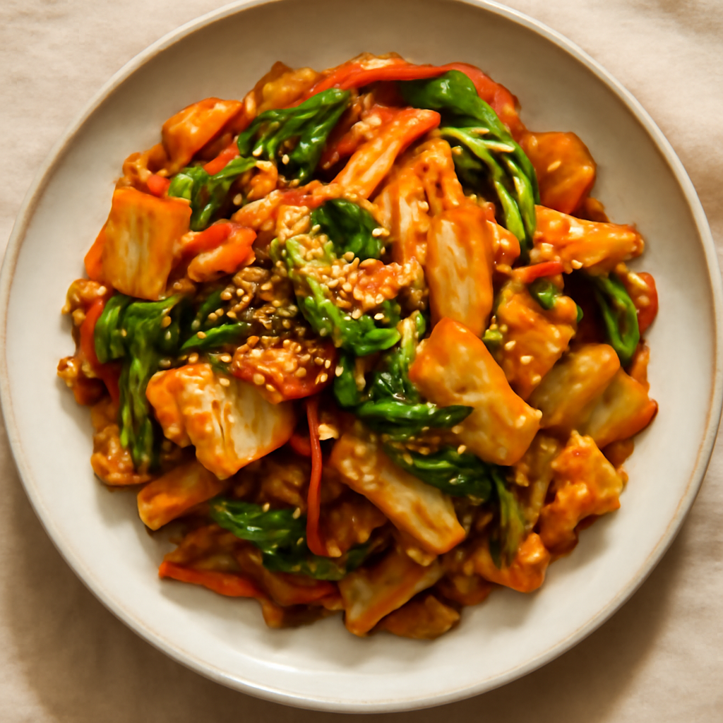 Korean Spicy Napa Cabbage Stir-Fry