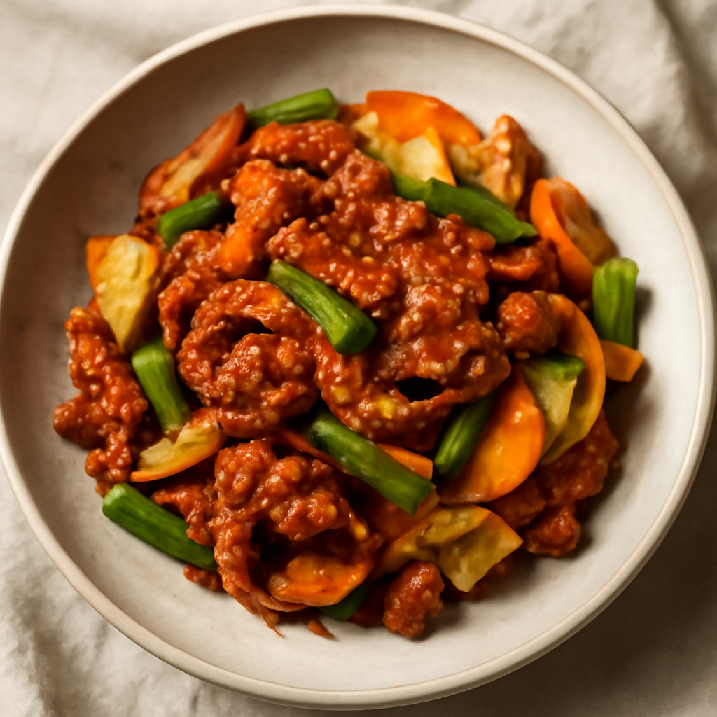 Korean Spicy Pork and Vegetable Stir-Fry