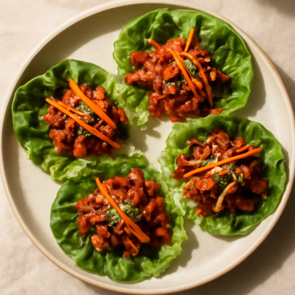 Korean Spicy Pork Lettuce Wraps
