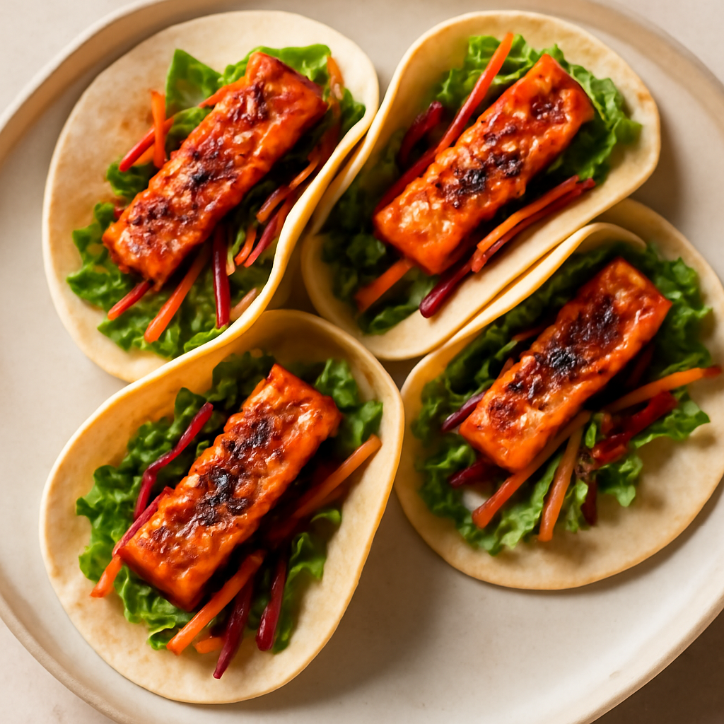 Korean Spicy Tofu and Vegetable Wraps
