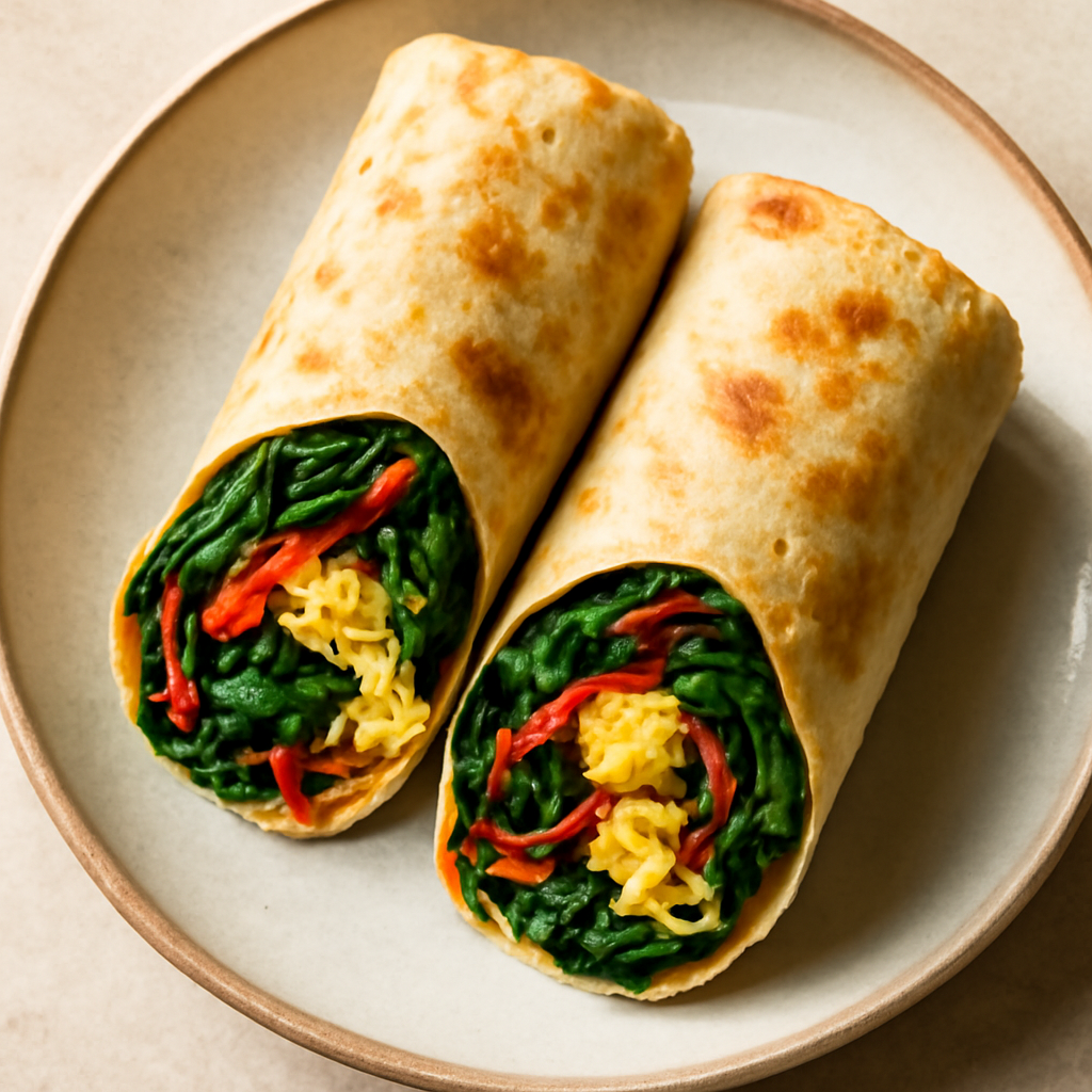 Korean Spinach and Egg Breakfast Wraps