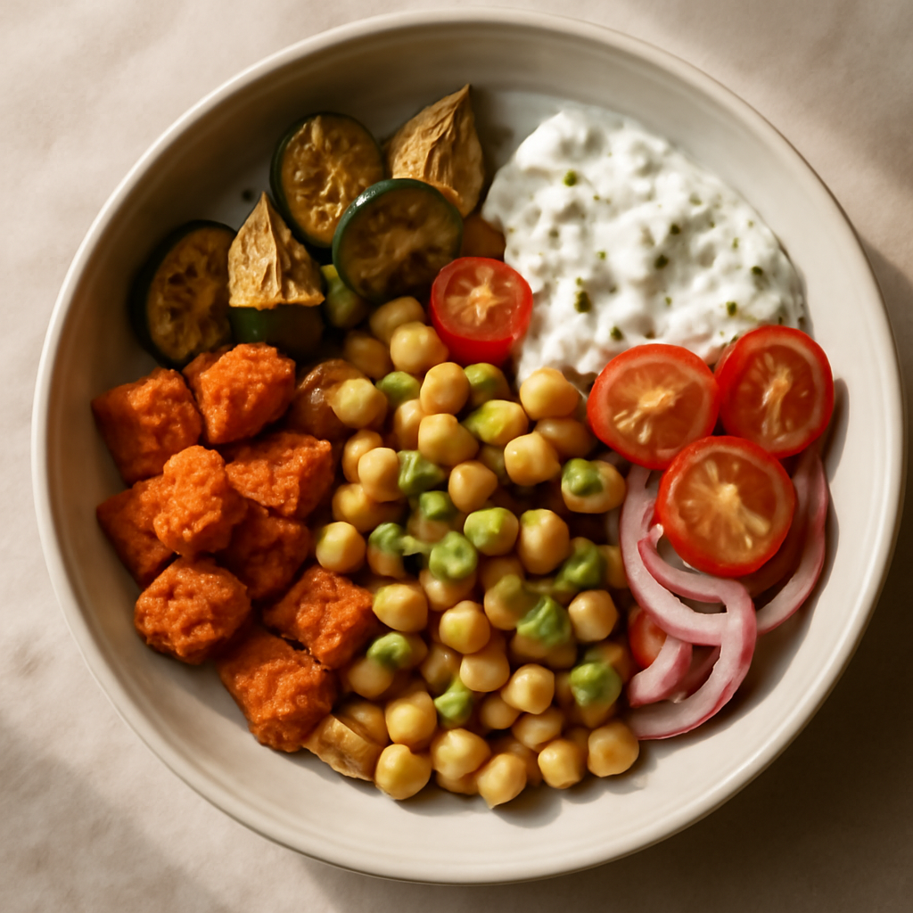 Mediterranean Chickpea and Roasted Vegetable Bowl