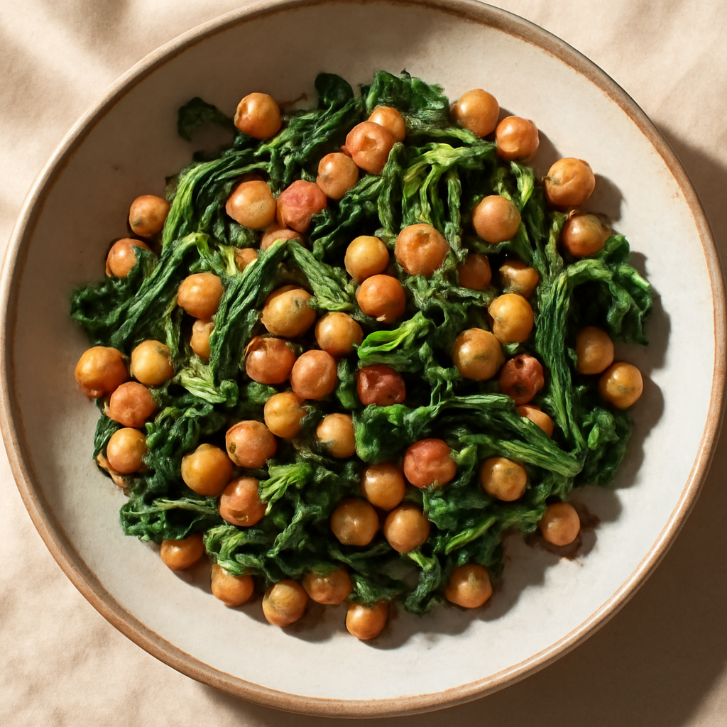 Mediterranean Chickpea and Spinach Stir-Fry