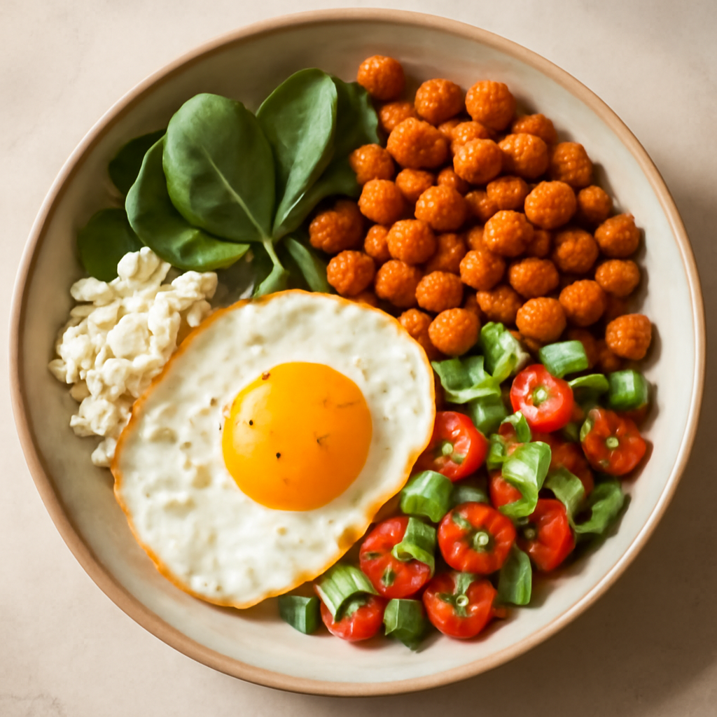 Mediterranean Chickpea & Egg Breakfast Bowl