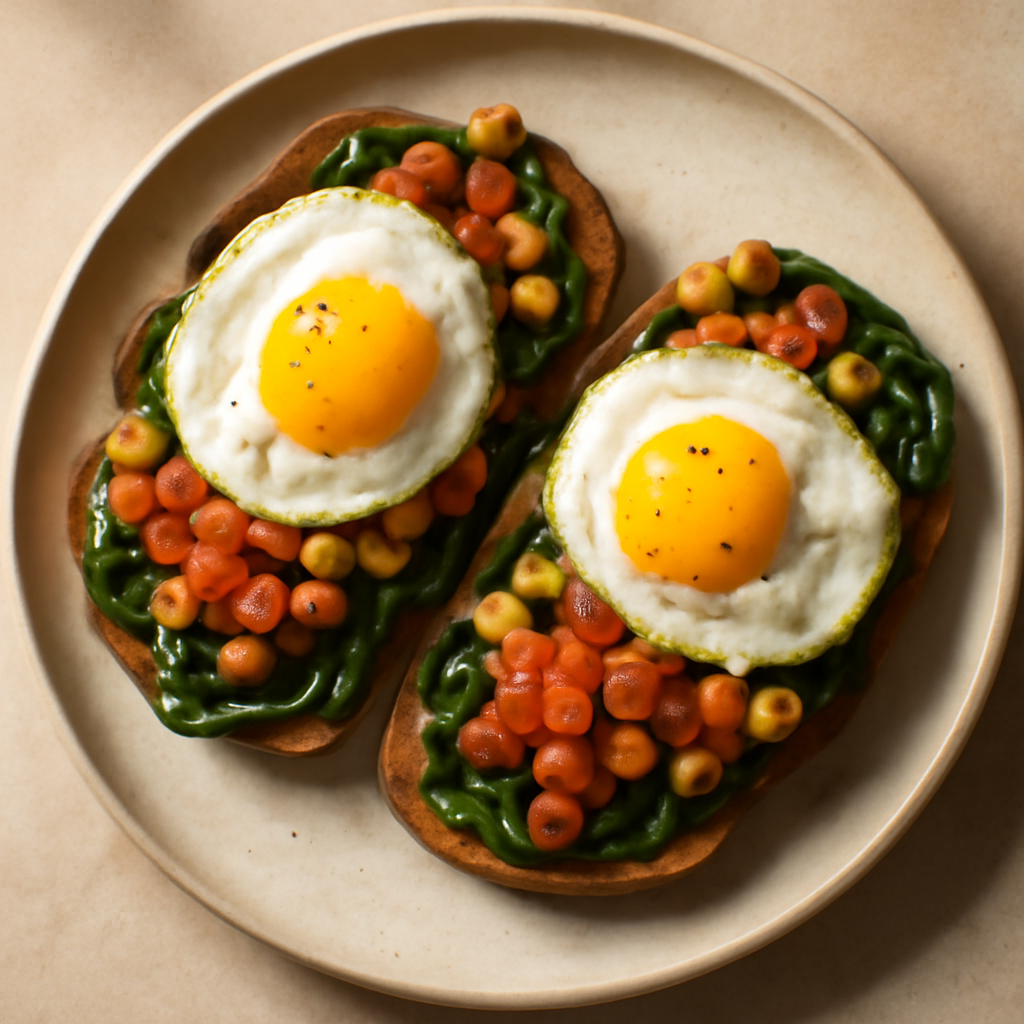 Mediterranean Chickpea & Spinach Breakfast Toasts