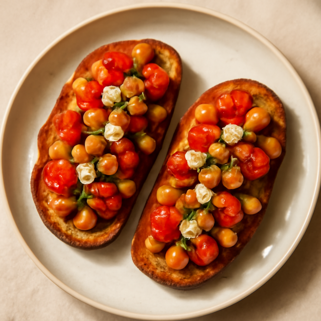 Mediterranean Chickpea & Tomato Breakfast Toasts