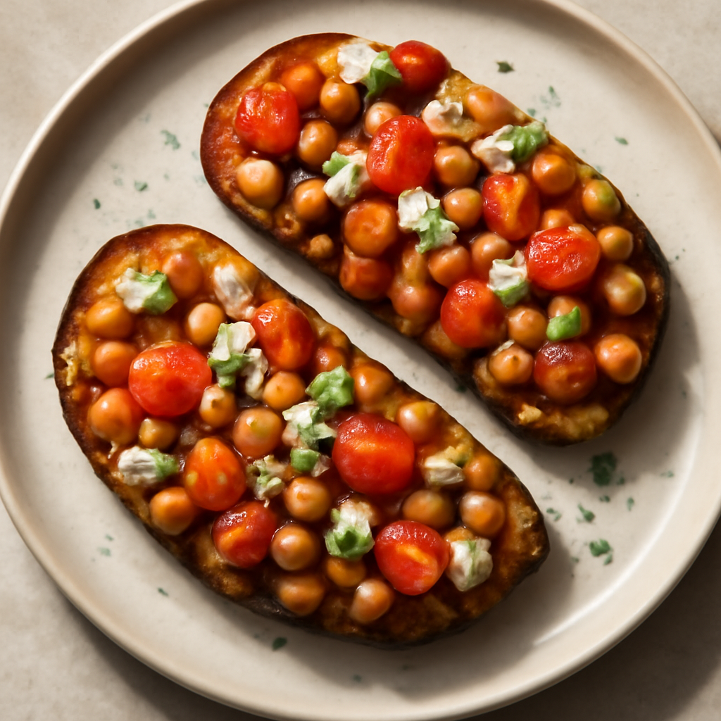 Mediterranean Chickpea & Tomato Toasts