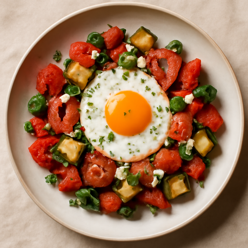Mediterranean Egg and Veggie Breakfast Skillet