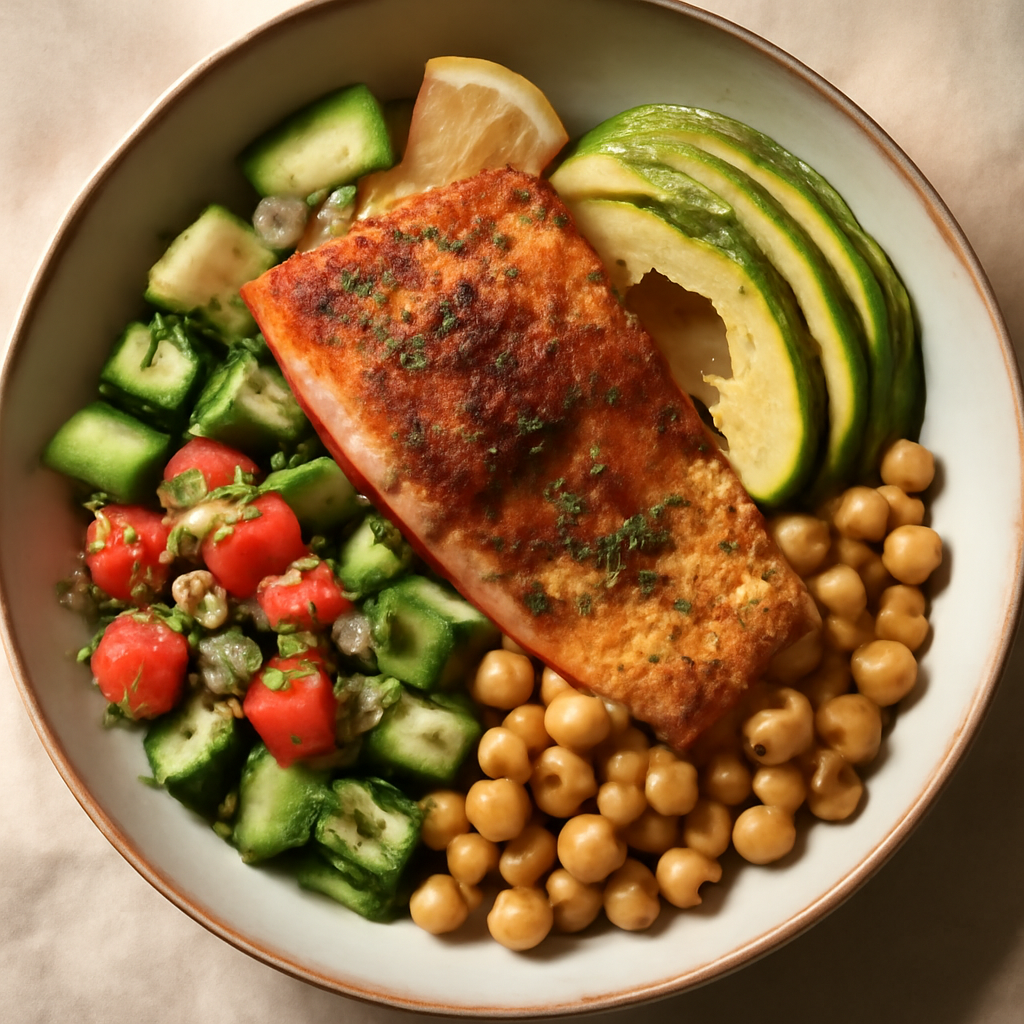 Mediterranean Salmon & Avocado Bowl