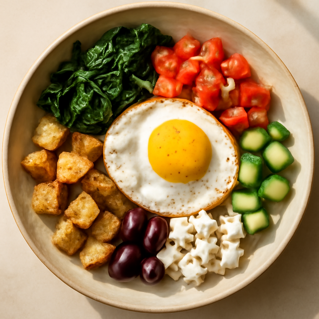 Mediterranean Veggie & Egg Breakfast Bowl
