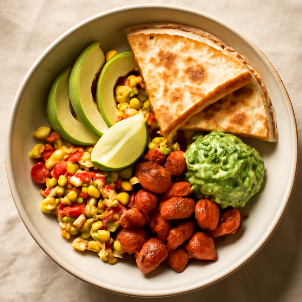 Mexican Chicken and Corn Quesadilla Bowl