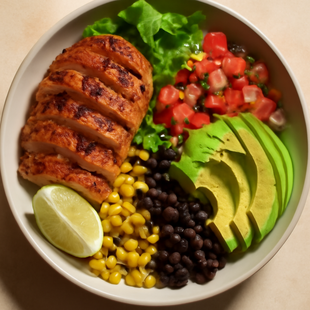 Mexican Chicken & Avocado Salad Bowl