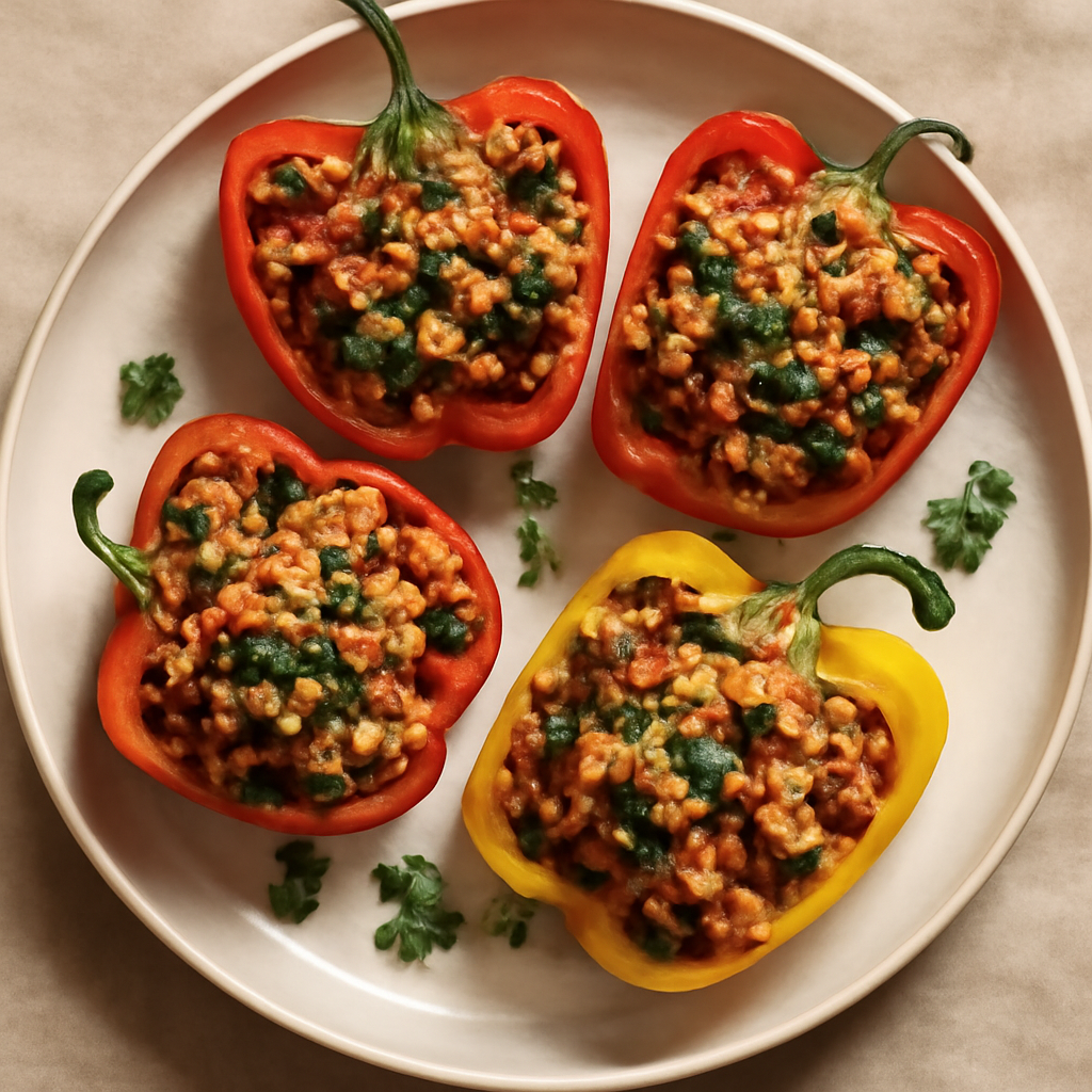 Mexican Quinoa & Veggie Stuffed Bell Peppers
