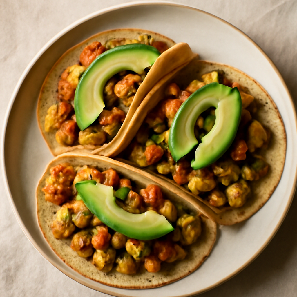Vegan Mexican Breakfast Tacos with Potato and Avocado