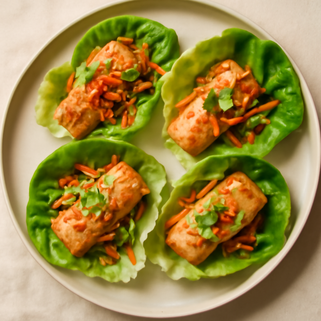 Thai Keto Salmon Lettuce Wraps