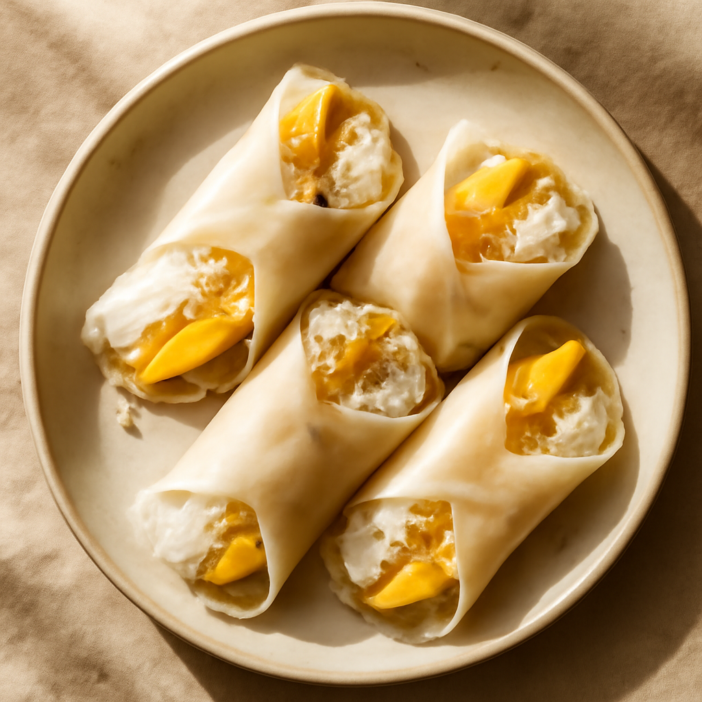 Thai Mango Sticky Rice Wraps