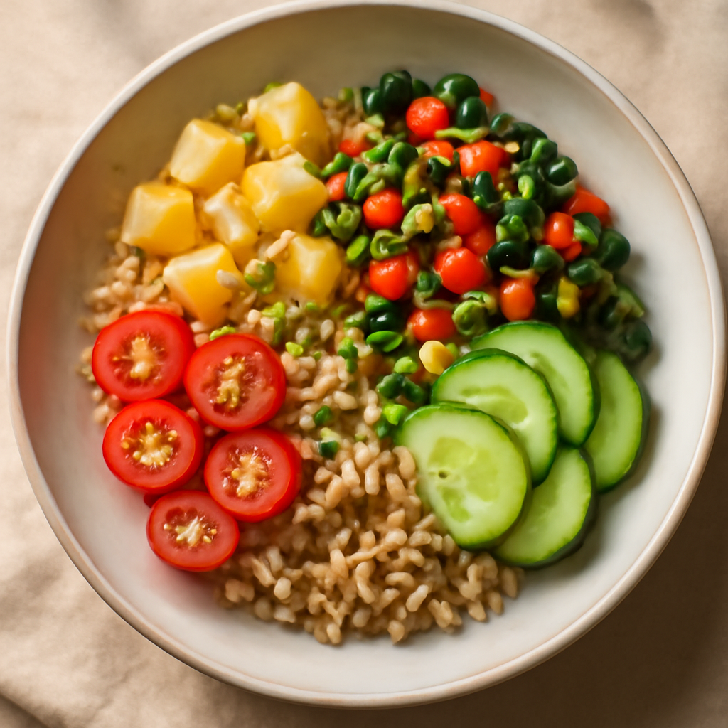 Thai Vegetarian Pineapple Breakfast Rice Bowl
