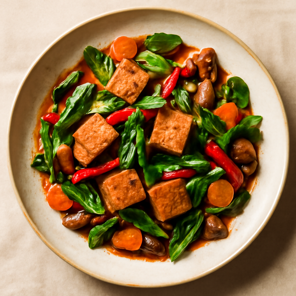 Thai Vegetarian Stir-Fry with Basil and Tofu