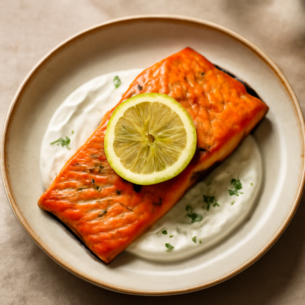 Smoked Salmon with Lemon-Dill Yogurt Sauce