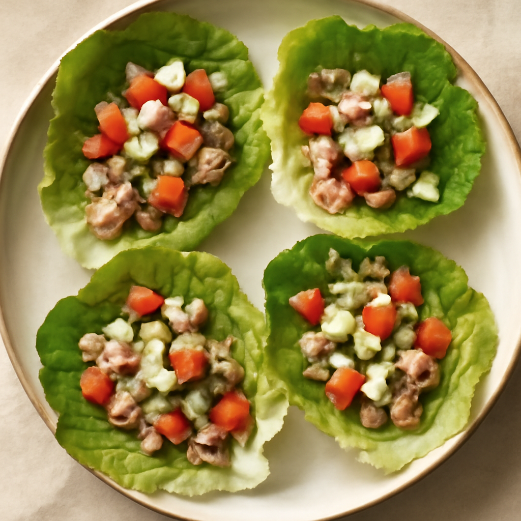 Turkey Lettuce Wraps with Cucumber and Tomato