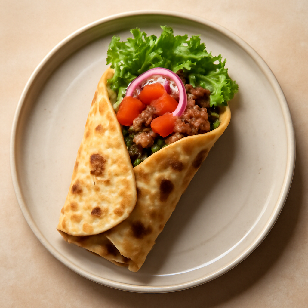 Kenyan Chapati Beef Wrap