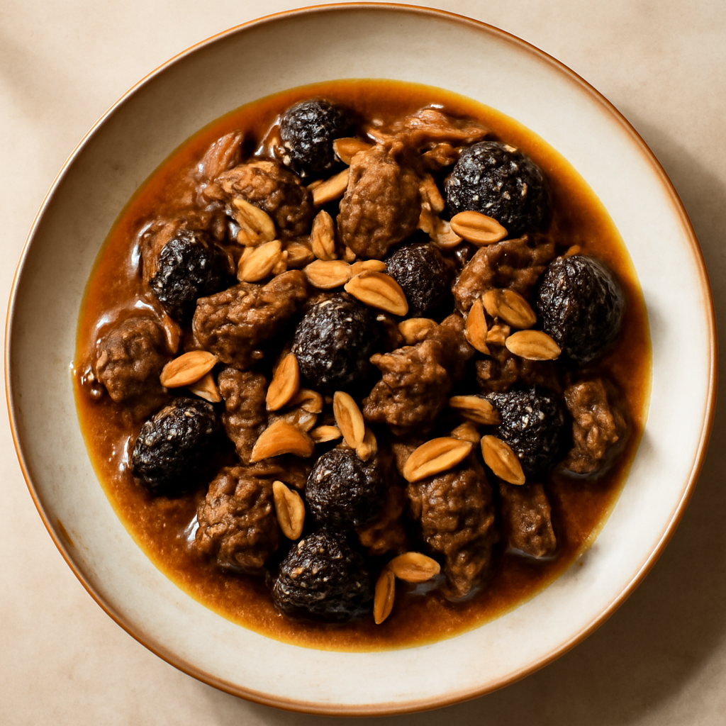 Lamb Tagine with Prunes and Toasted Almonds