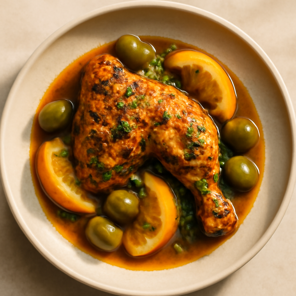 Moroccan Chicken Tagine with Preserved Lemon and Olives