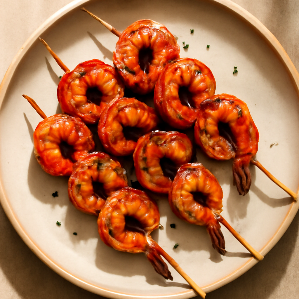 Grilled Shrimp Skewers with BBQ Glaze