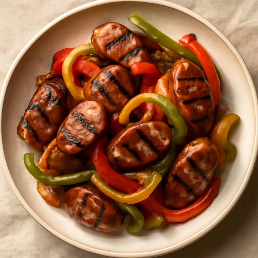 Grilled Smoked Sausage and Peppers