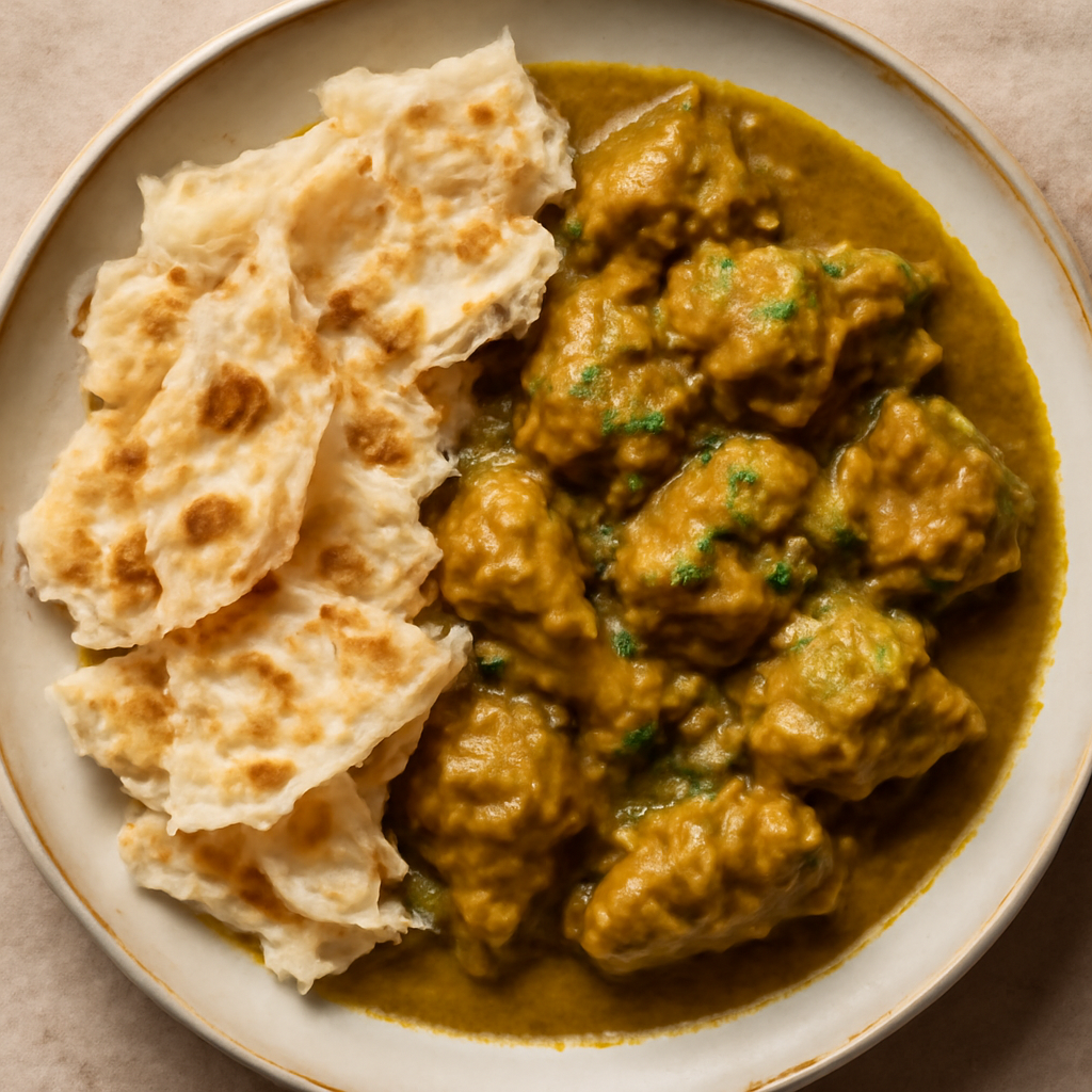 Trinidad Curry Chicken Buss Up Shut Roti