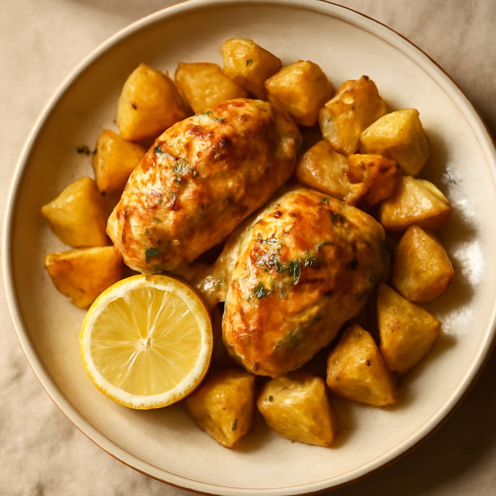 Batch Kotopoulo Lemonato with Potatoes