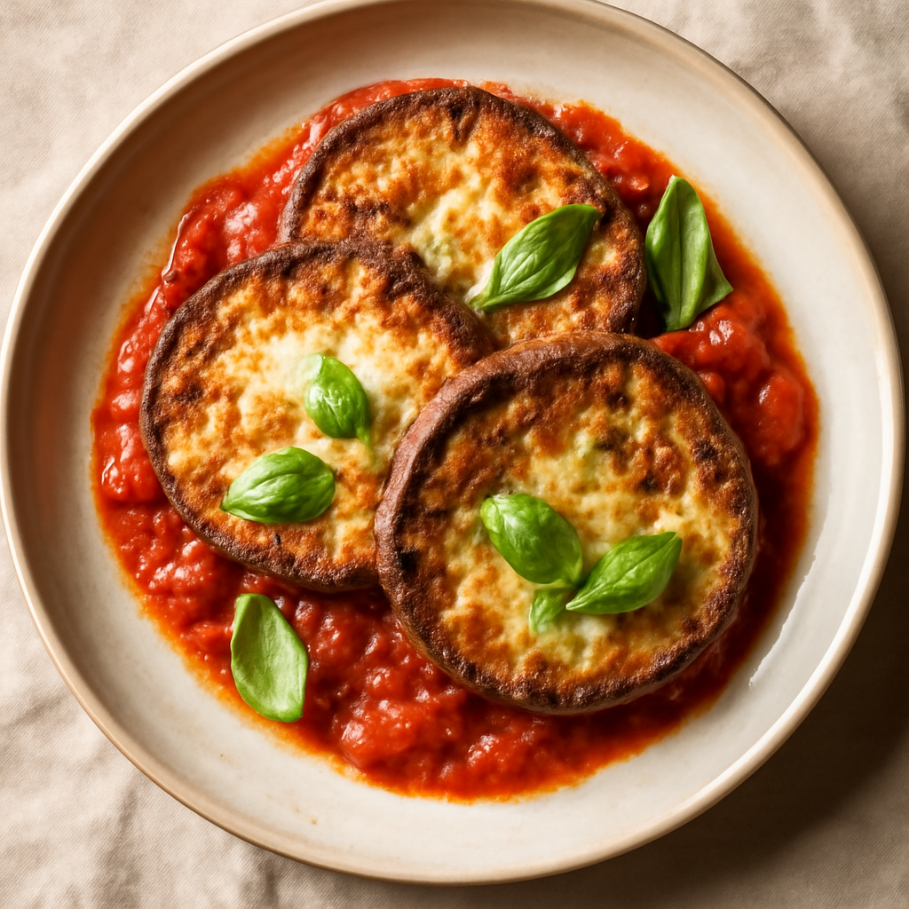 Baked Eggplant Parmesan with Basil