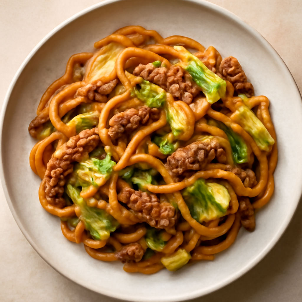 Yaki Udon with Pork and Cabbage