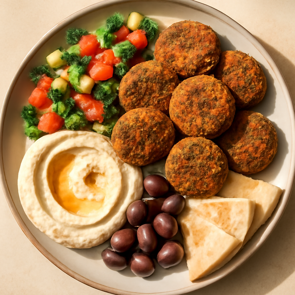 Crispy Baked Falafel Mezze Plate