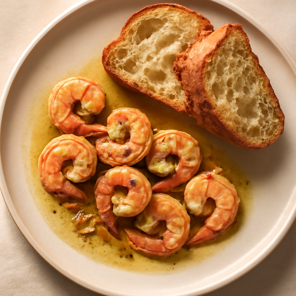 Gambas al Ajillo with Crusty Bread