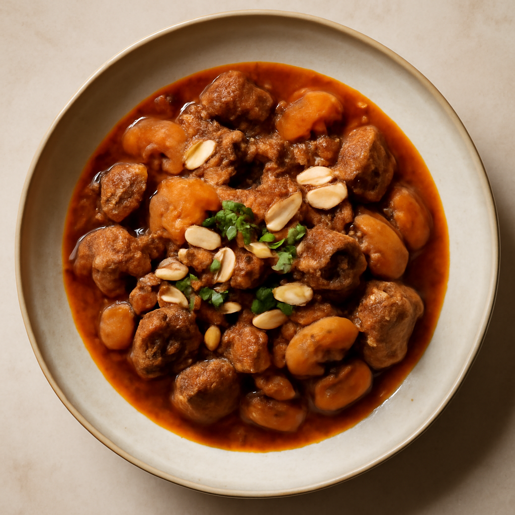 Lamb and Apricot Stew with Almonds