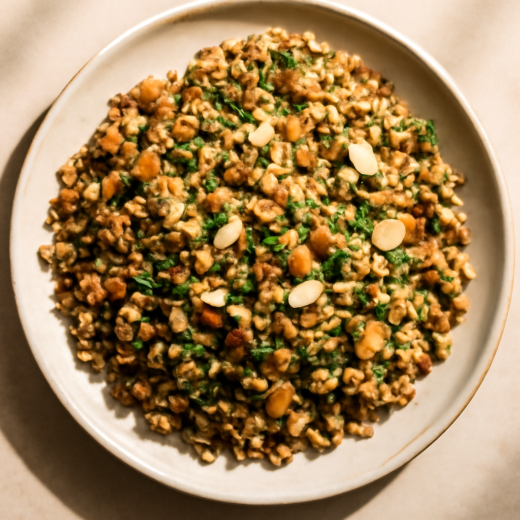 Batch Freekeh Pilaf with Almonds