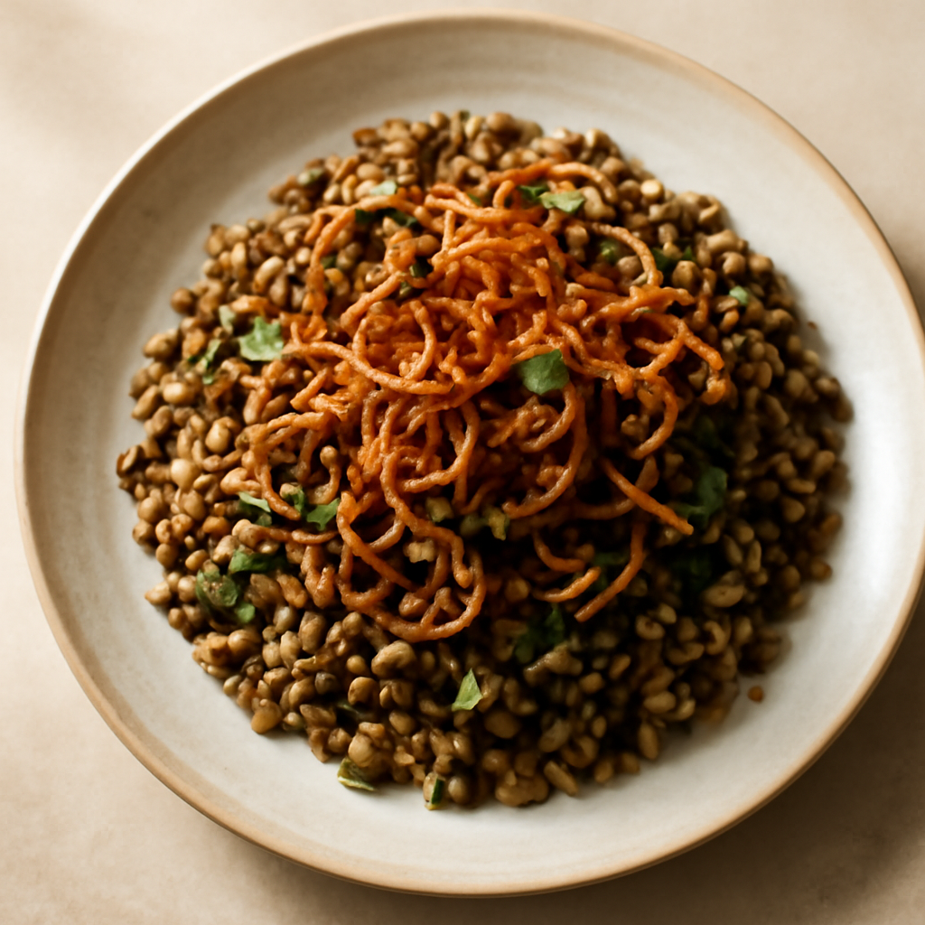 Lebanese Mujadara with Crispy Onions