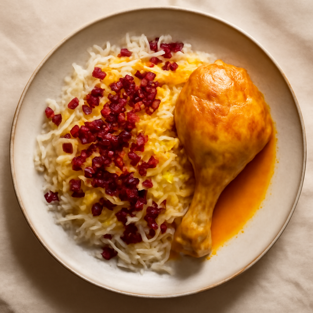 Persian Zereshk Polo with Saffron Chicken