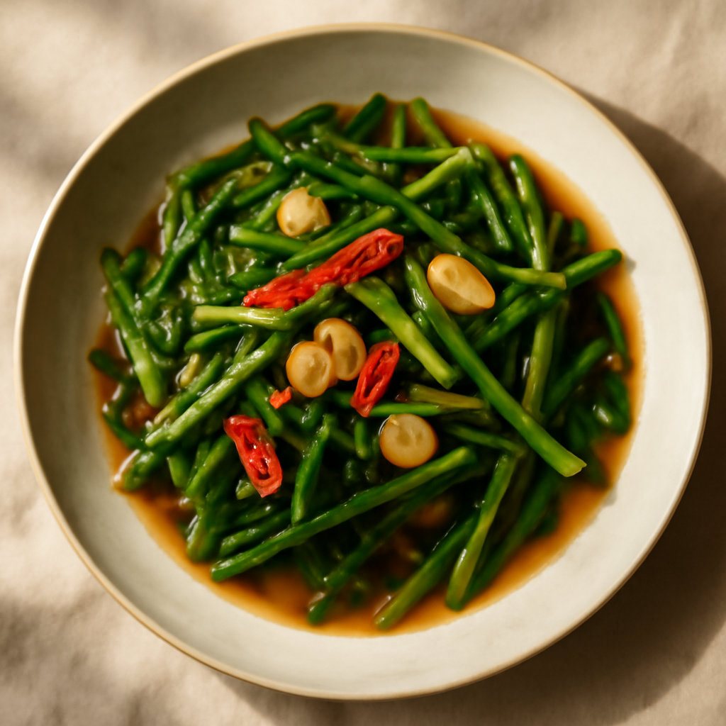 Pad Pak Bung Fai Daeng (Stir-Fried Morning Glory)