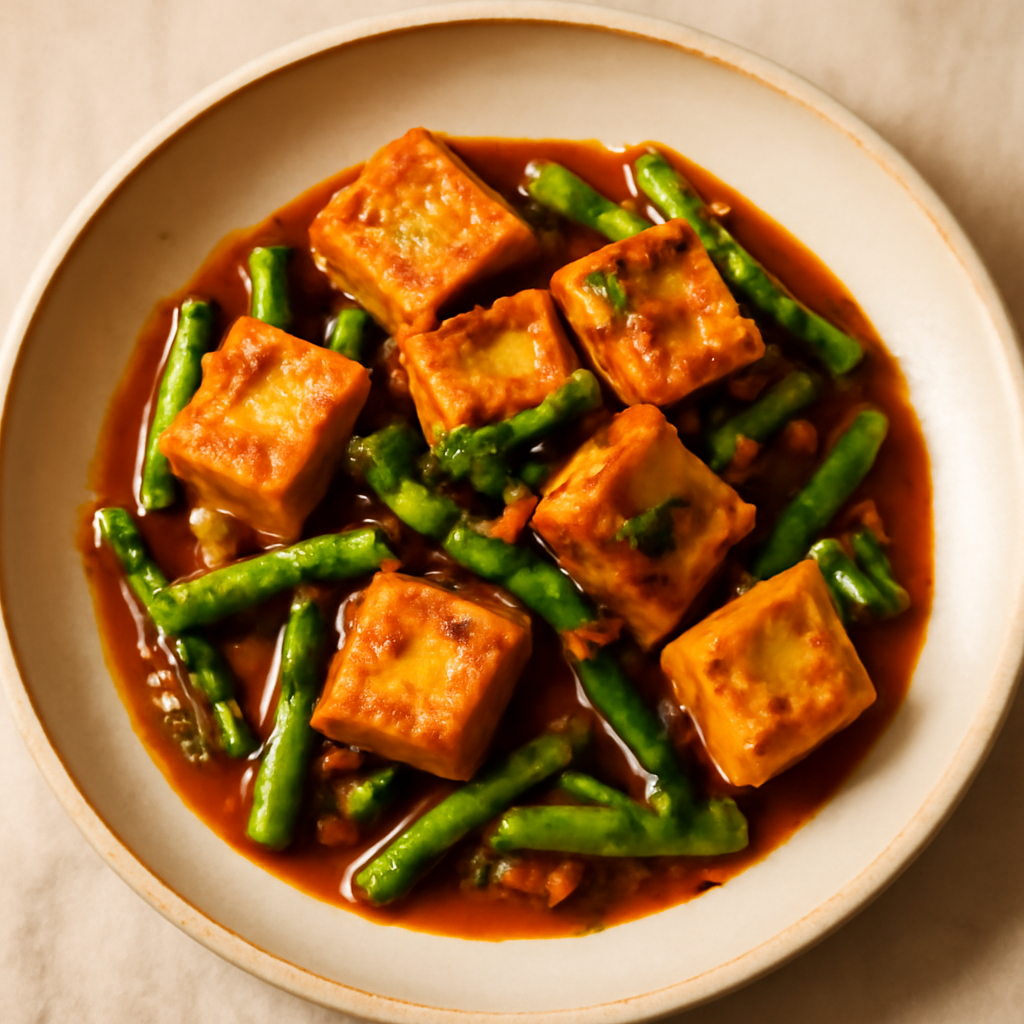 Pad Prik King Tao Hu (Vegan Tofu with Curry Paste)