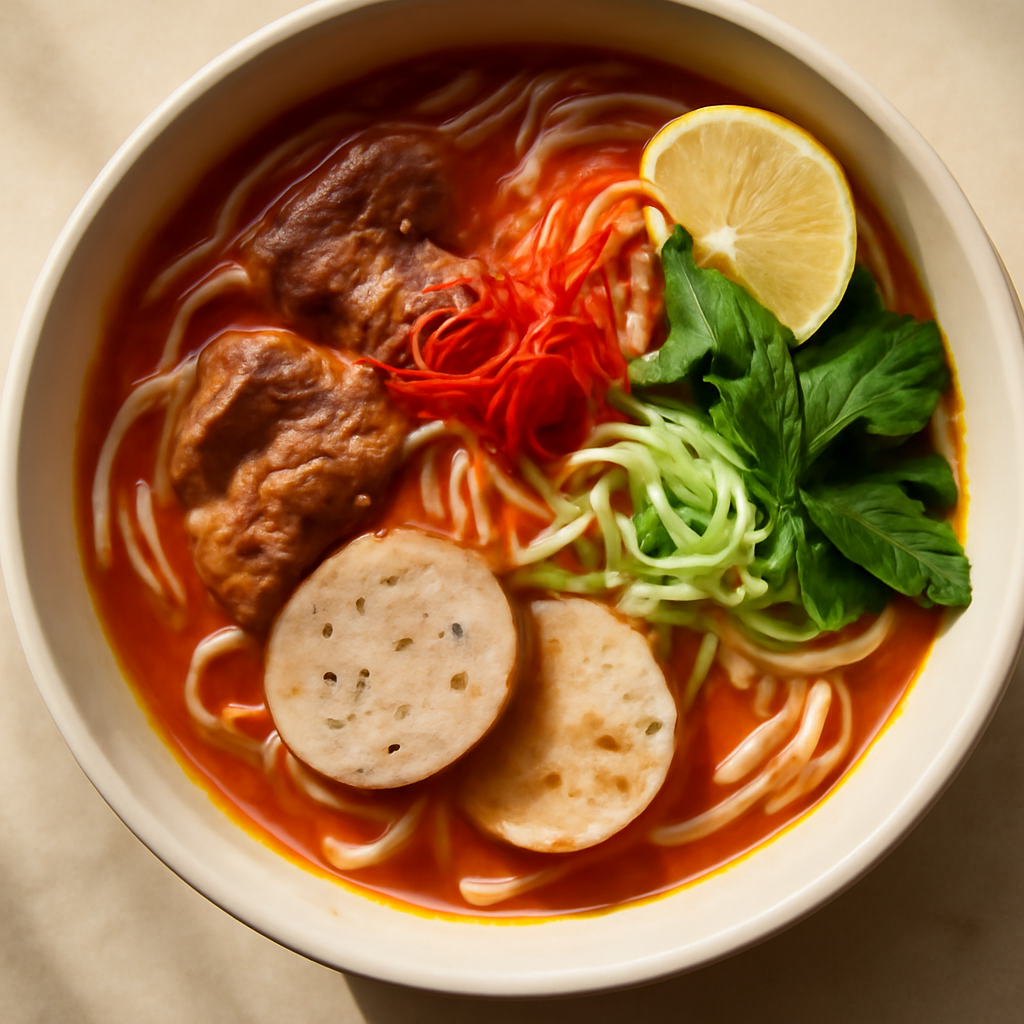 Bun Bo Hue (Spicy Lemongrass Beef Noodle Soup)