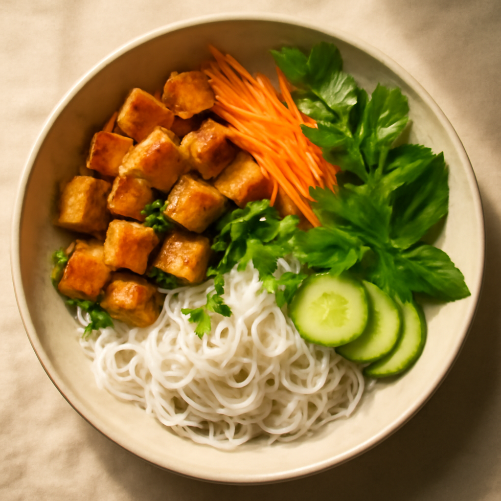 Bun Chay (Vegan Tofu and Herb Vermicelli Bowl)