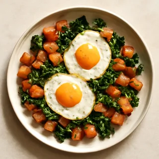 Sweet Potato Hash with Eggs and Kale