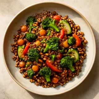 Vegan Lentil & Vegetable Stir-Fry