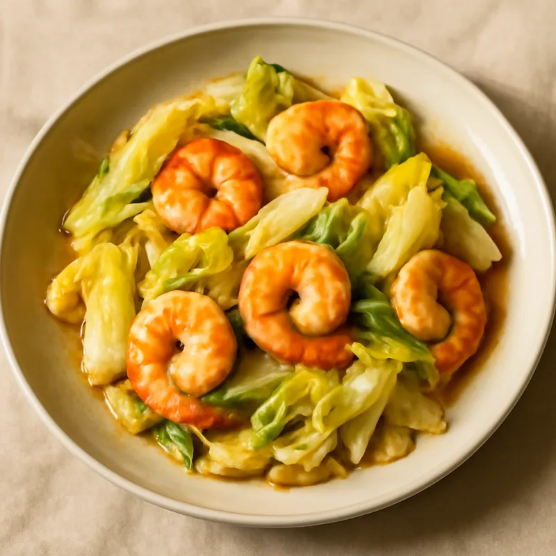 Stir-Fried Chinese Cabbage and Shrimp