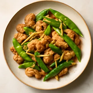 Stir-Fried Ginger Chicken with Snow Peas
