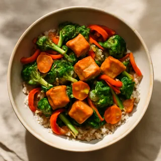 Tofu and Vegetable Stir-Fry Bowl