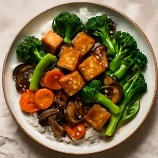 Vegan Chinese Vegetable and Tofu Bowl